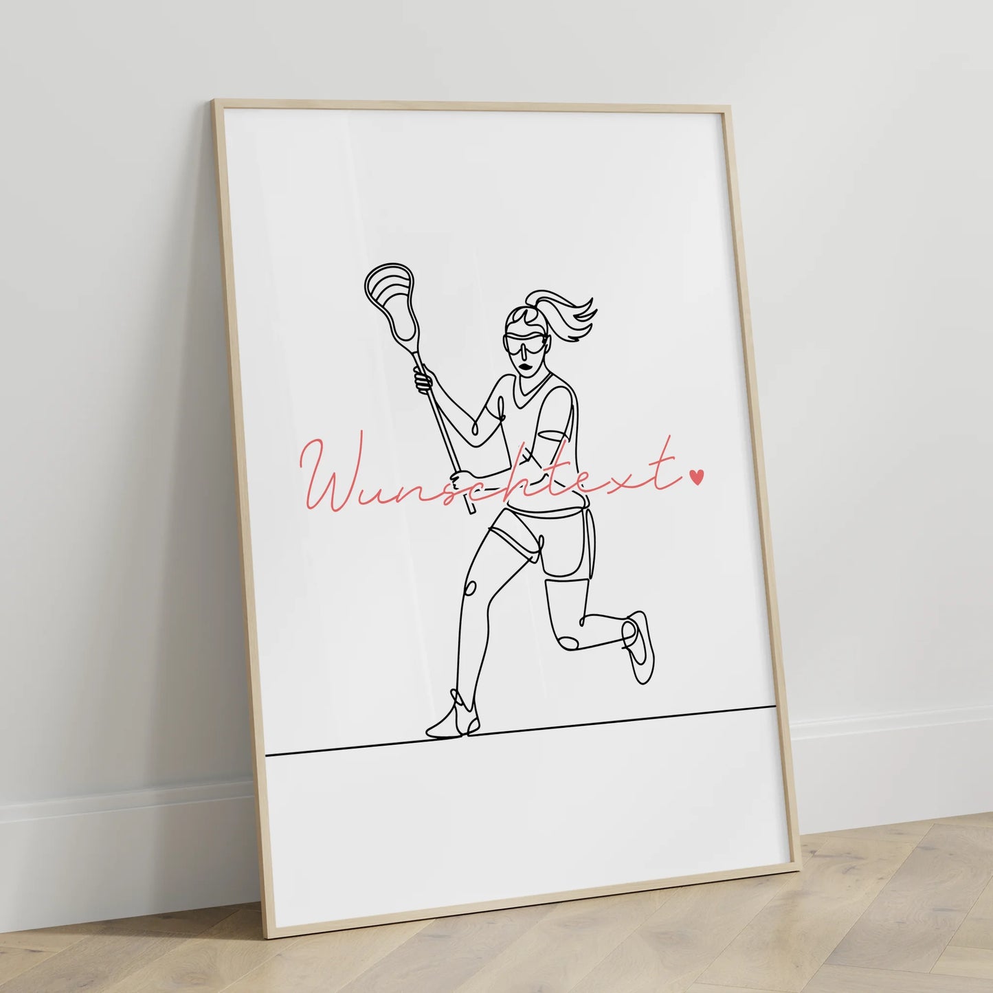 Personalisiertes Poster Lineart Lacrosse Geschenk Tochter & Schwester für Lacrossespieler Lacrossespielerin lacrosse