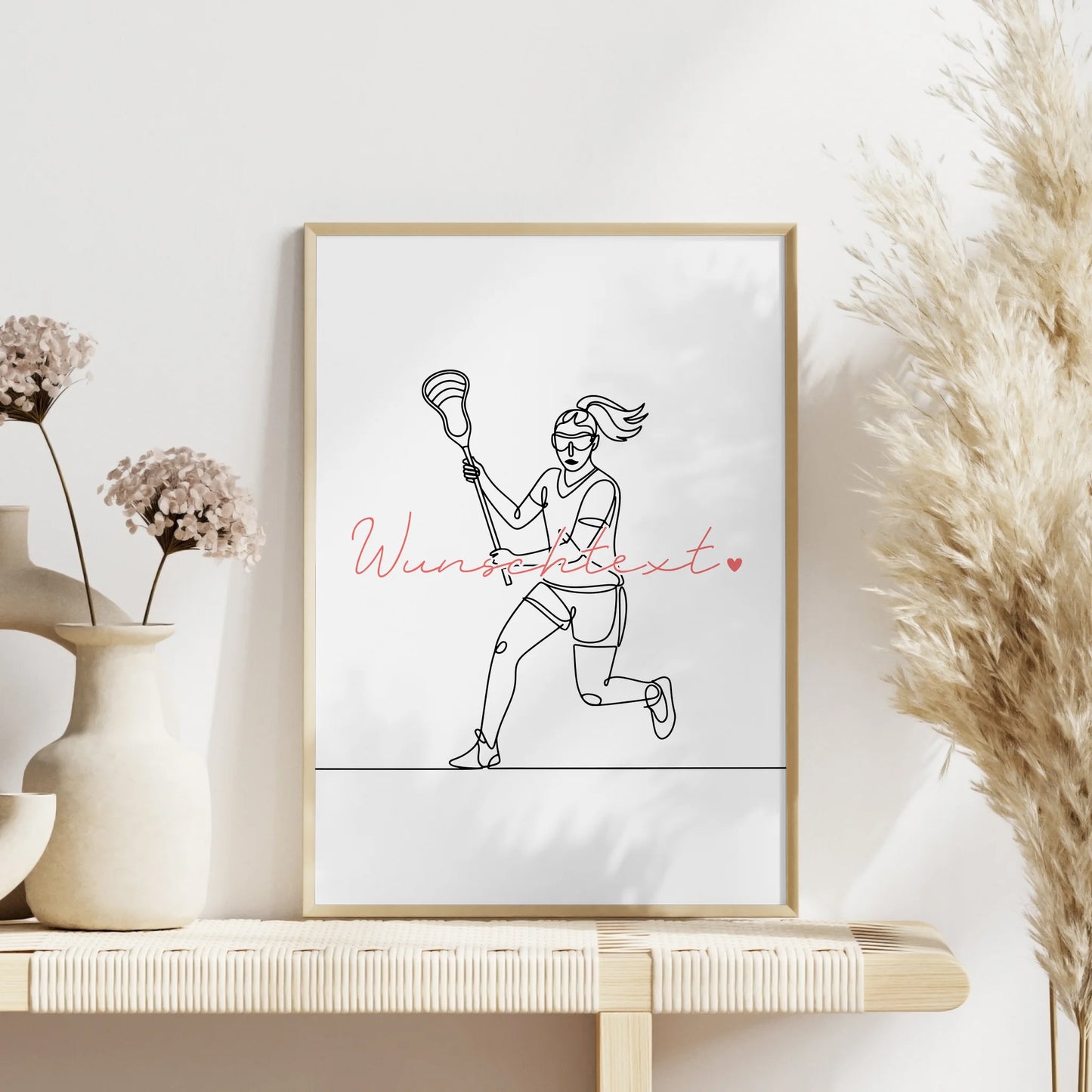 Personalisiertes Poster Lineart Lacrosse Geschenk Tochter & Schwester für Lacrossespieler Lacrossespielerin lacrosse
