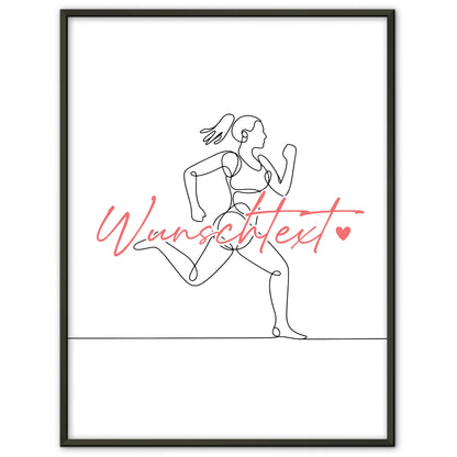 Lineart Poster Personalisiert Laufen Geschenk Tochter & Schwester für Läufer Läuferin Run