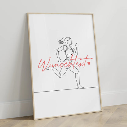 Lineart Poster Personalisiert Laufen Geschenk Tochter & Schwester für Läufer Läuferin Run