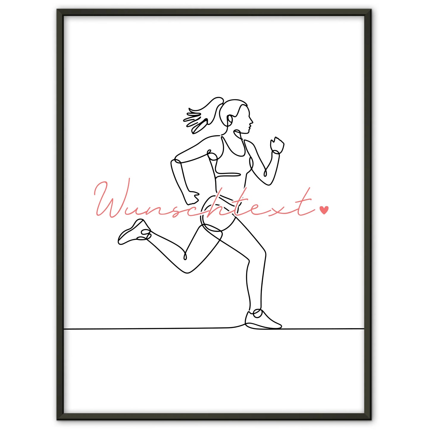 Lineart Poster Marathon Geschenk Tochter & Schwester für Marathonläufer Marathonläuferin Marathon