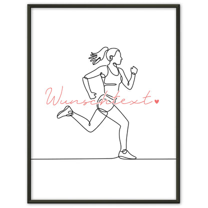 Lineart Poster Marathon Geschenk Tochter & Schwester für Marathonläufer Marathonläuferin Marathon