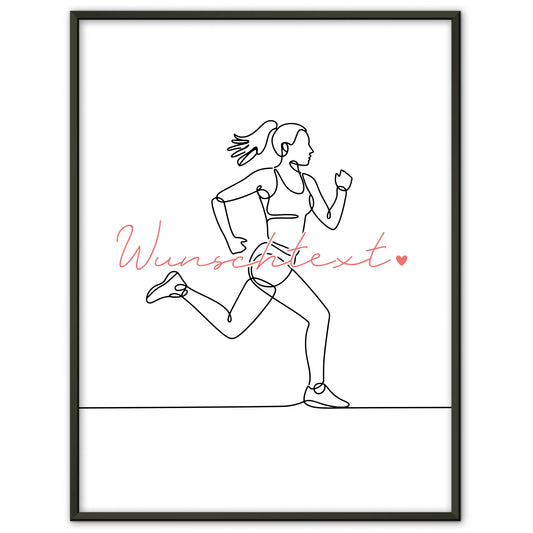 Lineart Poster Marathon Geschenk Tochter & Schwester für Marathonläufer Marathonläuferin Marathon