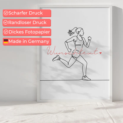 Lineart Poster Marathon Geschenk Tochter & Schwester für Marathonläufer Marathonläuferin Marathon