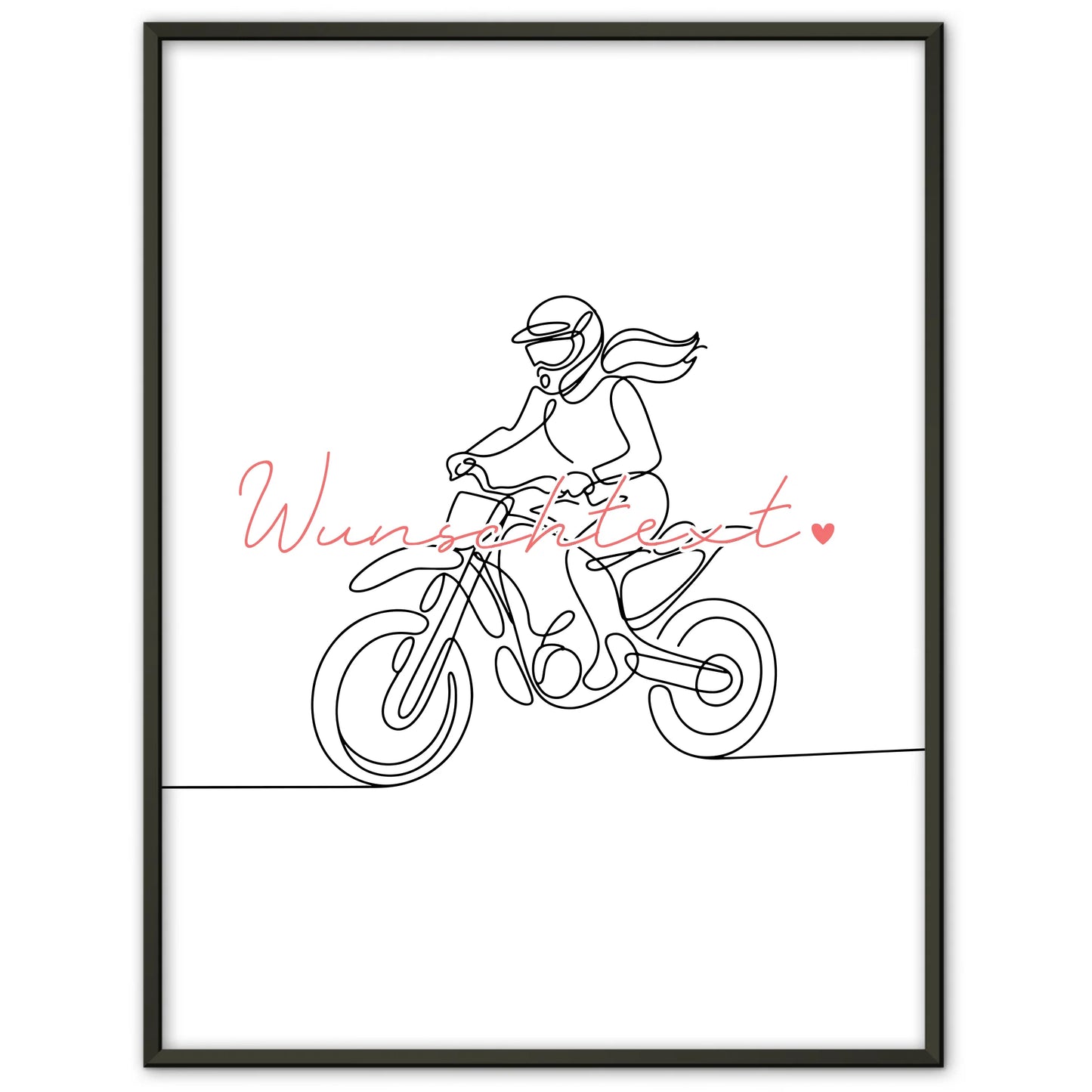 Lineart Poster Personalisiert Motocross Geschenk Tochter & Schwester für Motocrosser Motocrosserin Motocross