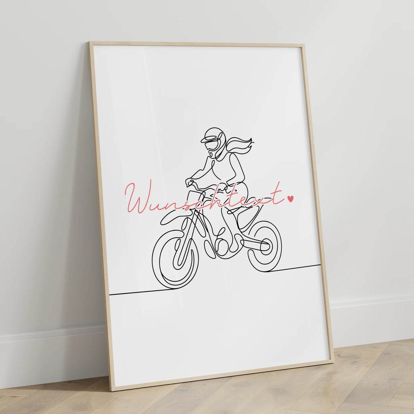Lineart Poster Personalisiert Motocross Geschenk Tochter & Schwester für Motocrosser Motocrosserin Motocross