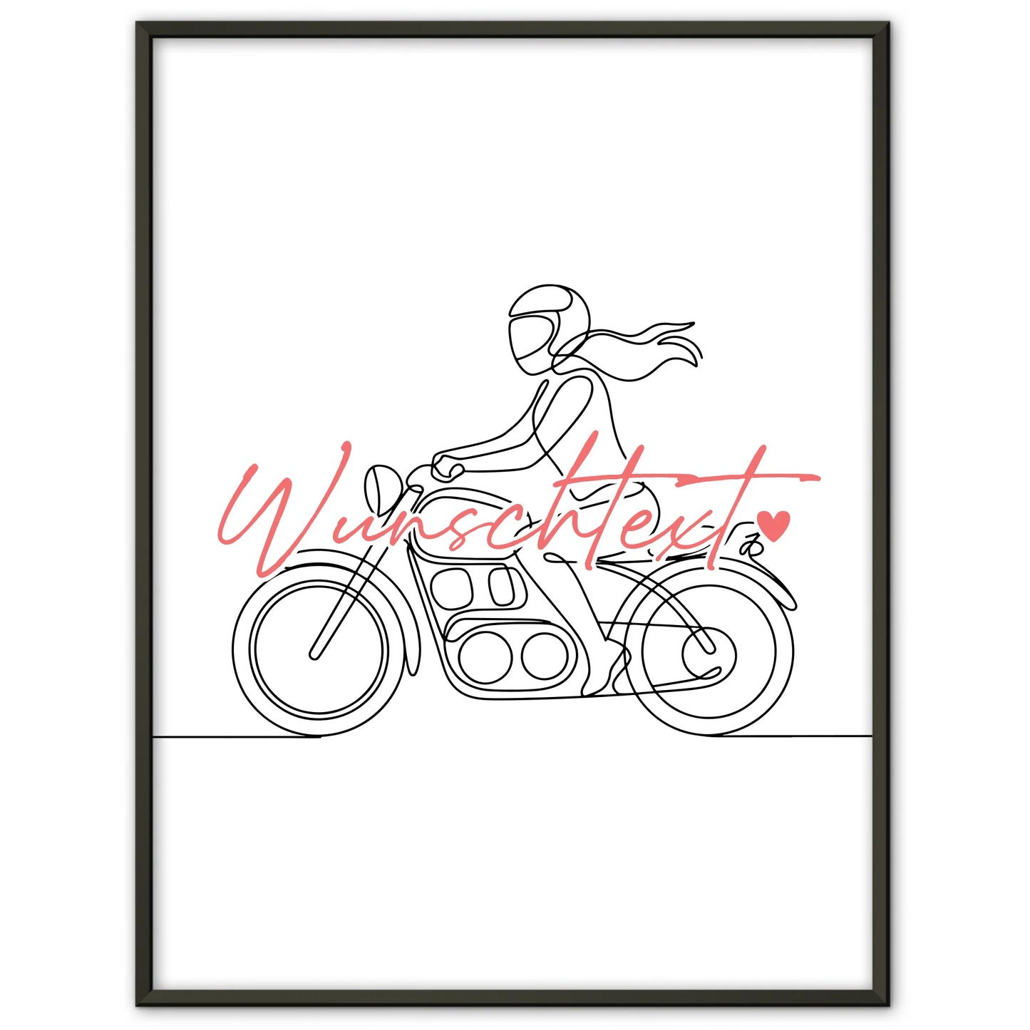Lineart Poster Motorradfahren Geschenk Tochter & Schwester für Motorradfahrer Motorradfahrerin Motorcycling