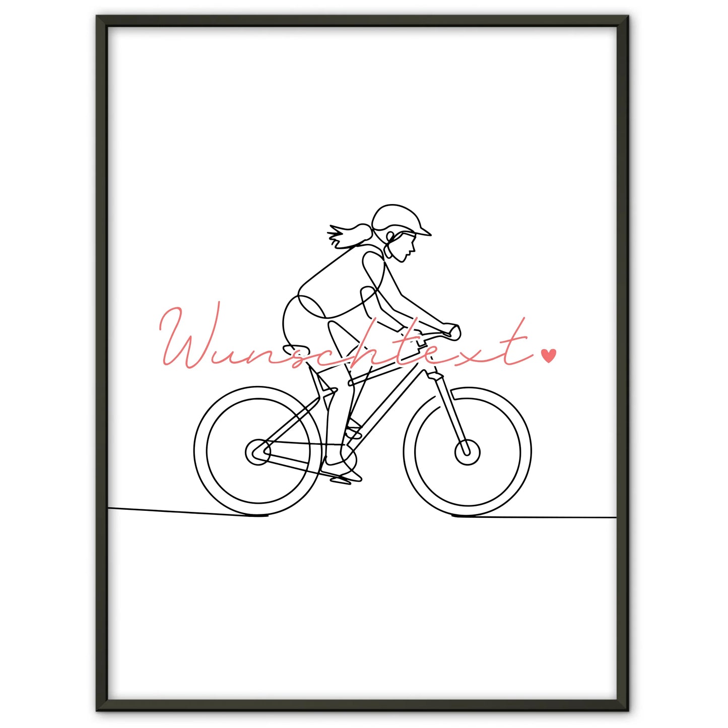 Personalisiertes Poster Lineart Mountainbiken Geschenk Tochter & Schwester für Mountainbiker Mountainbikerin Mountain biking