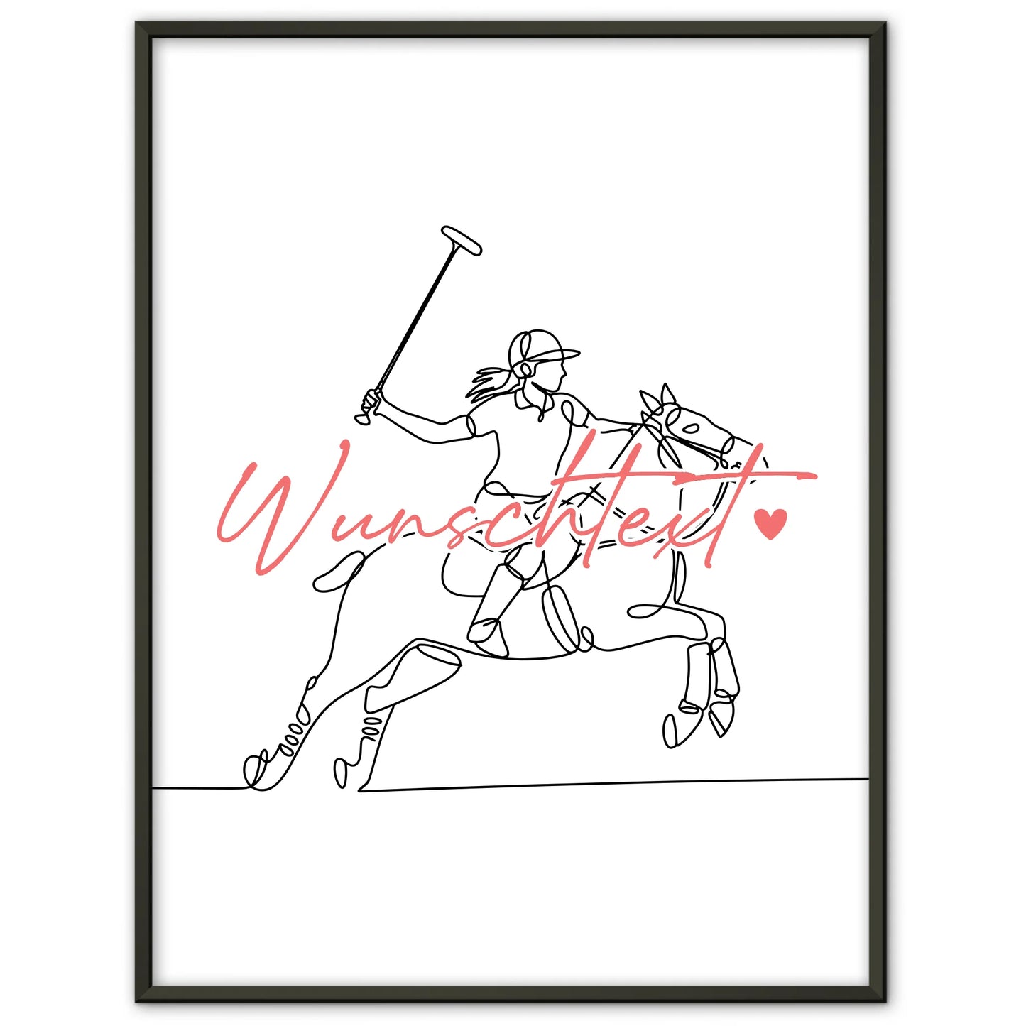 Lineart Poster Personalisiert Polo Geschenk Tochter & Schwester für Polospieler Polospielerin polo