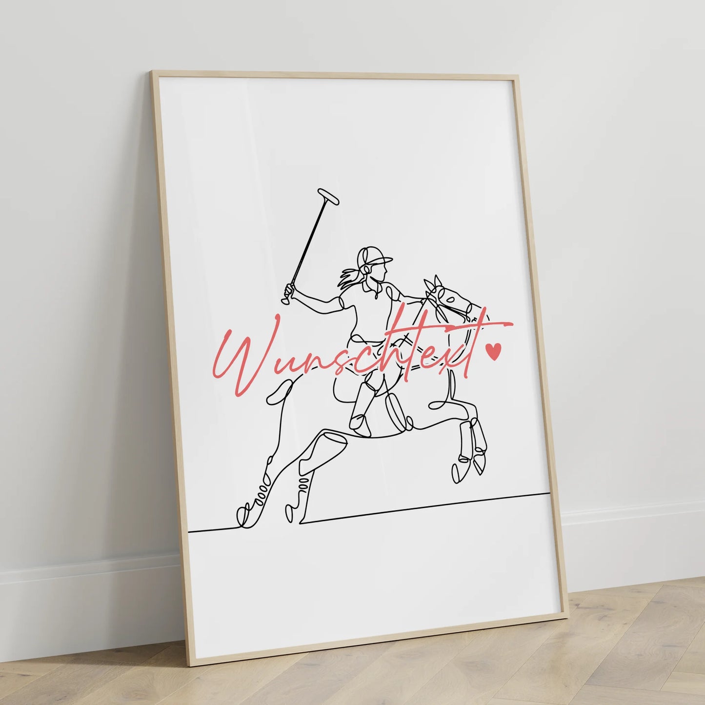 Lineart Poster Personalisiert Polo Geschenk Tochter & Schwester für Polospieler Polospielerin polo