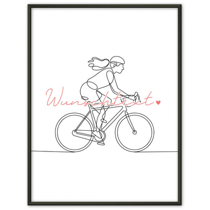 Lineart Poster Radfahren Geschenk Tochter & Schwester für Radfahrer Radfahrerin Ride a bike