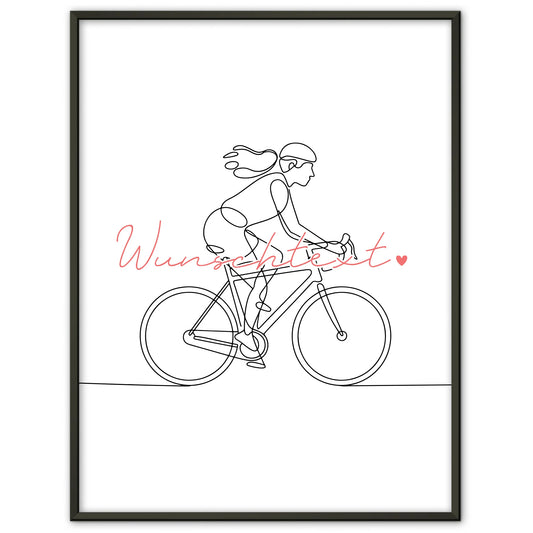 Lineart Poster Radfahren Geschenk Tochter & Schwester für Radfahrer Radfahrerin Ride a bike