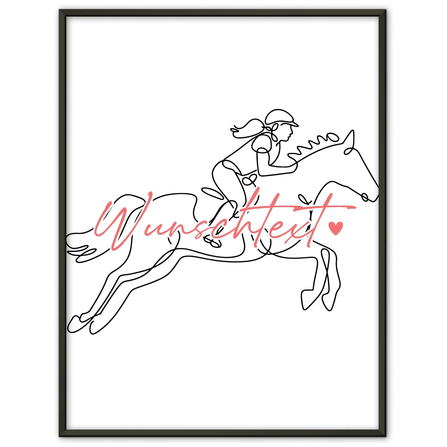 Personalisiertes Poster Lineart Reitsport Geschenk Tochter & Schwester für Reitsportler Reitsportlerin Equestrian sport