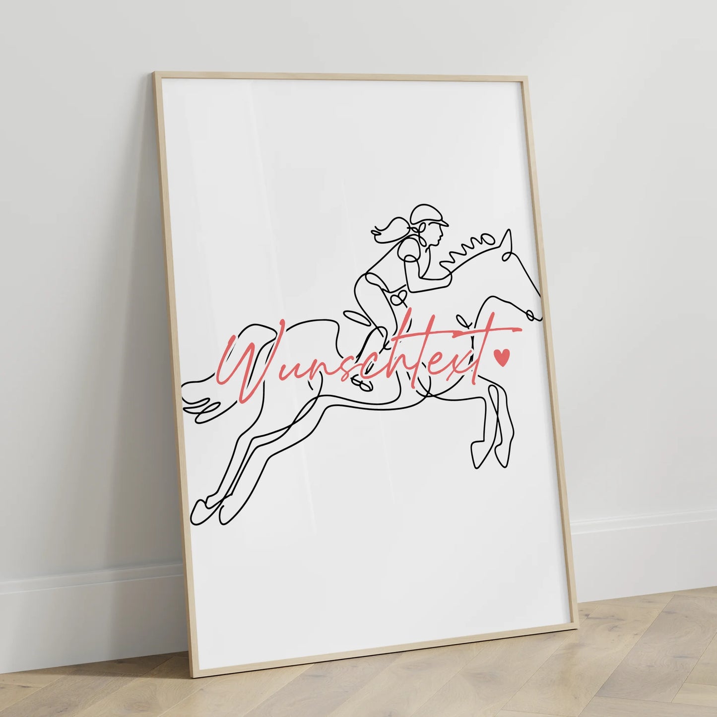 Personalisiertes Poster Lineart Reitsport Geschenk Tochter & Schwester für Reitsportler Reitsportlerin Equestrian sport