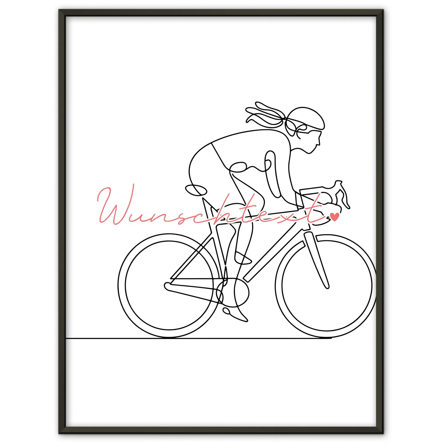 Lineart Poster Personalisiert Rennradfahren Geschenk Tochter & Schwester für Rennradfahrer Rennradfahrerin Road cycling