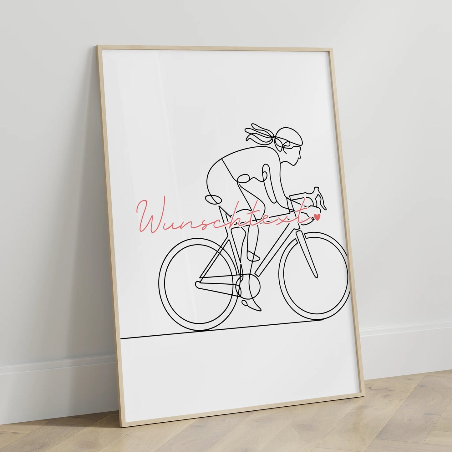 Lineart Poster Personalisiert Rennradfahren Geschenk Tochter & Schwester für Rennradfahrer Rennradfahrerin Road cycling