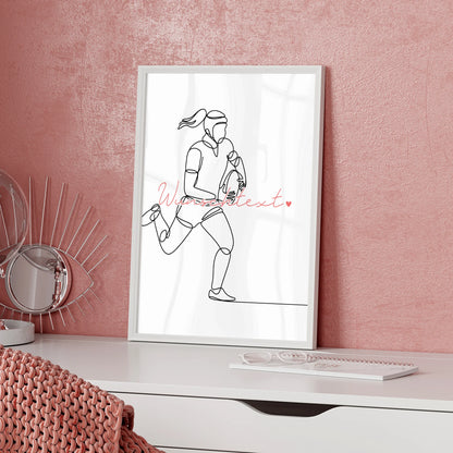 Personalisiertes Poster Lineart Rugby Geschenk Tochter & Schwester für Rugbyspieler Rugbyspielerin rugby