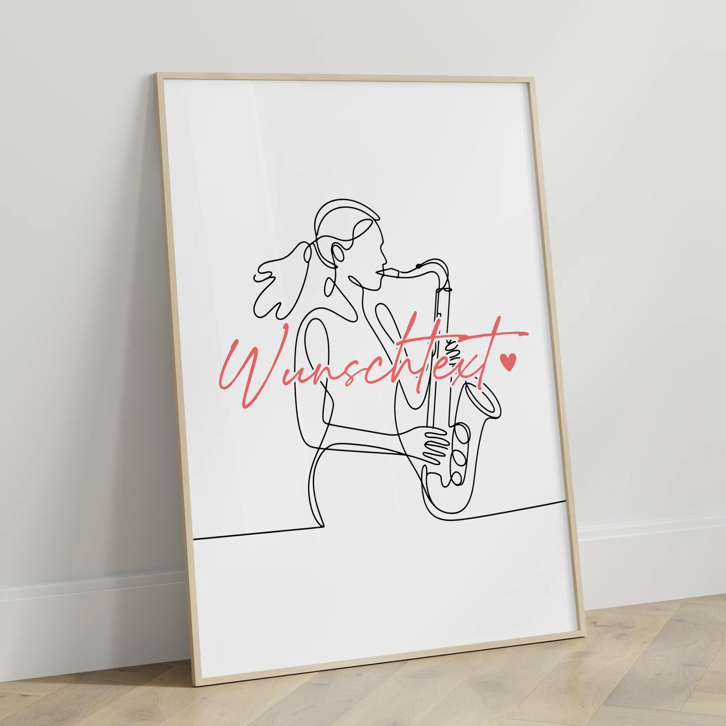 Lineart Poster Personalisiert Saxophon Geschenk Tochter & Schwester für Saxophonist Saxophonistin saxophone