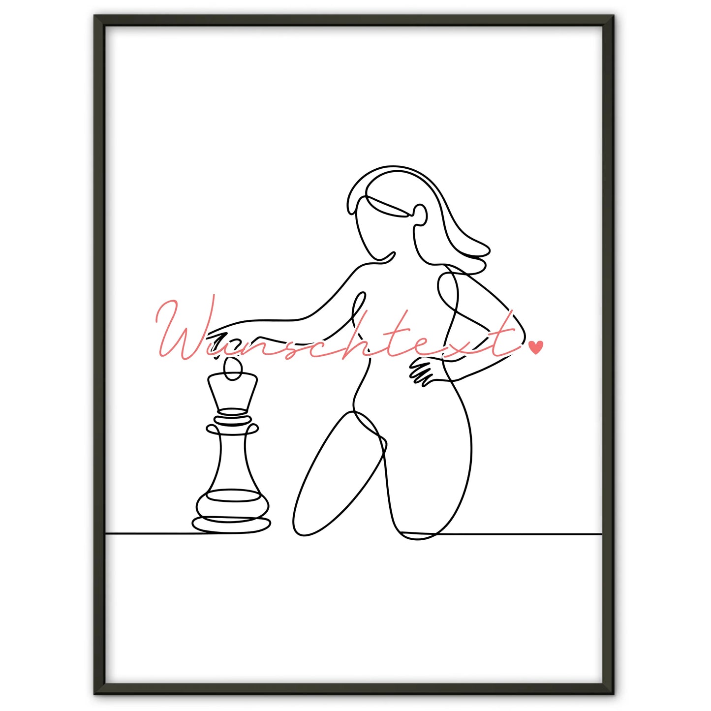 Lineart Poster Schach Geschenk Tochter & Schwester für Schachspieler Schachspielerin Chess