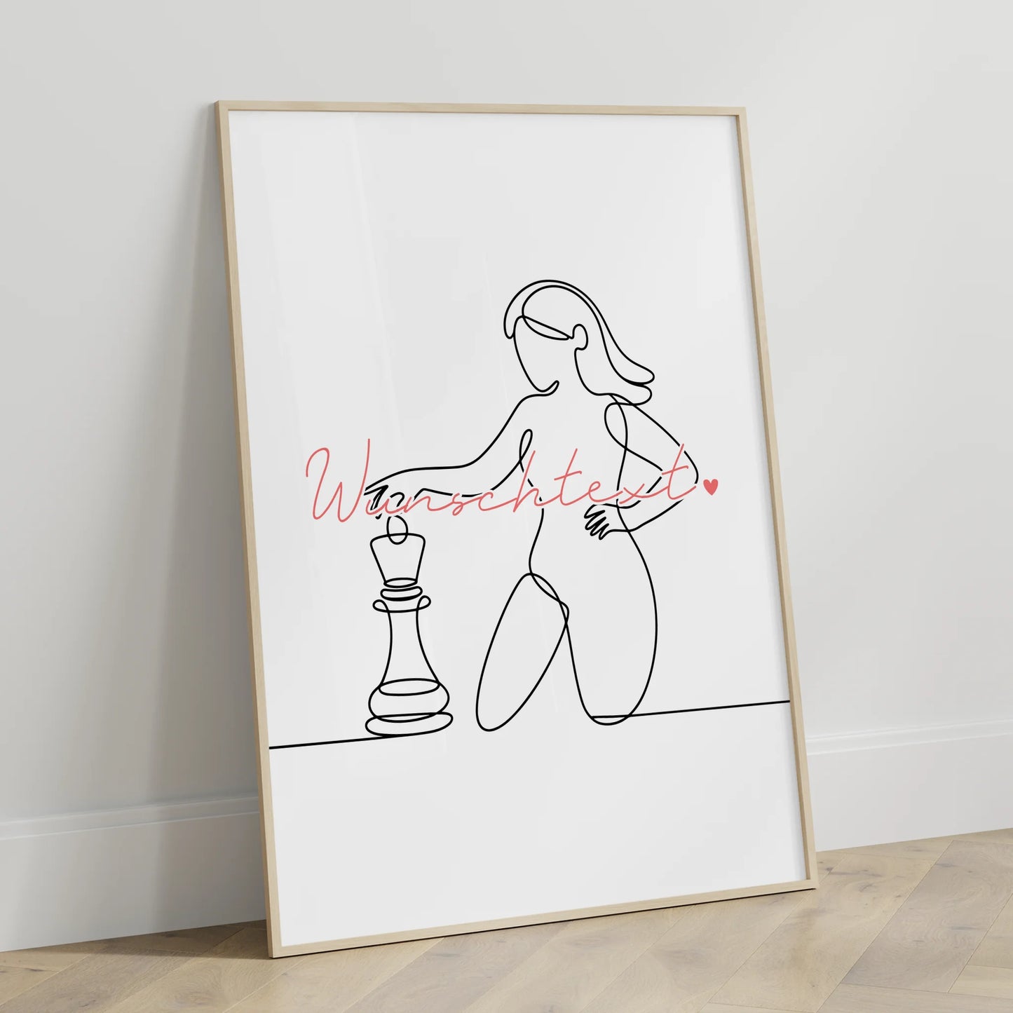 Lineart Poster Schach Geschenk Tochter & Schwester für Schachspieler Schachspielerin Chess