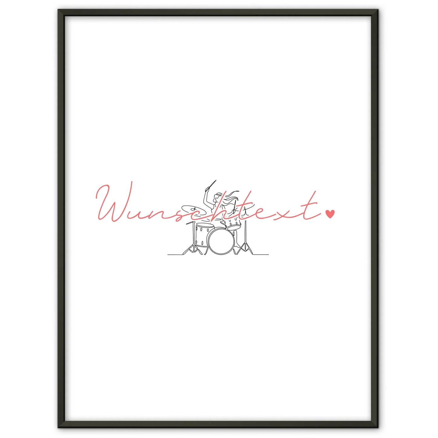 Lineart Poster Personalisiert Schlagzeug Geschenk Tochter & Schwester für Schlagzeuger Schlagzeugerin Drums