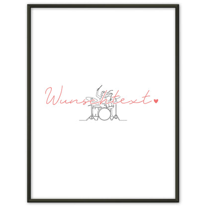 Lineart Poster Personalisiert Schlagzeug Geschenk Tochter & Schwester für Schlagzeuger Schlagzeugerin Drums