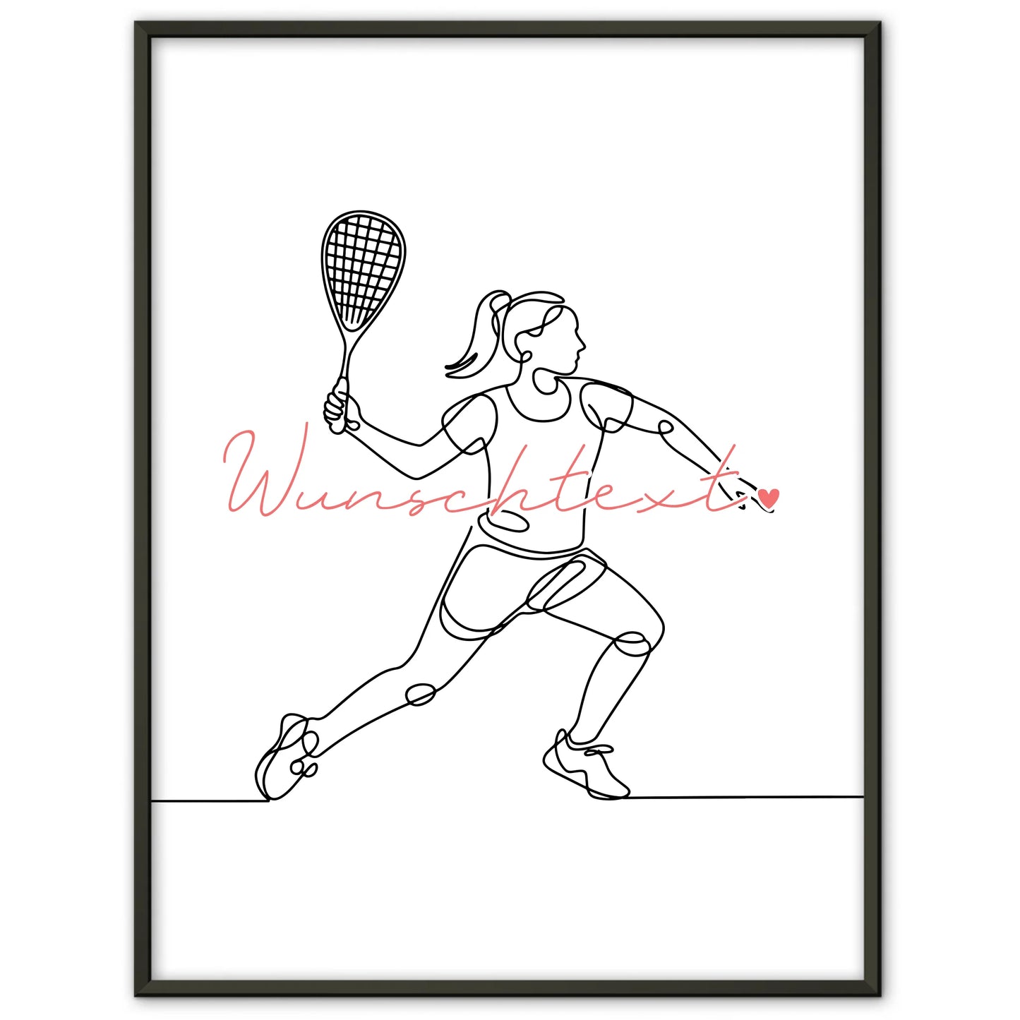 Lineart Poster Personalisiert Squash Geschenk Tochter & Schwester für Squashspieler Squashspielerin squash