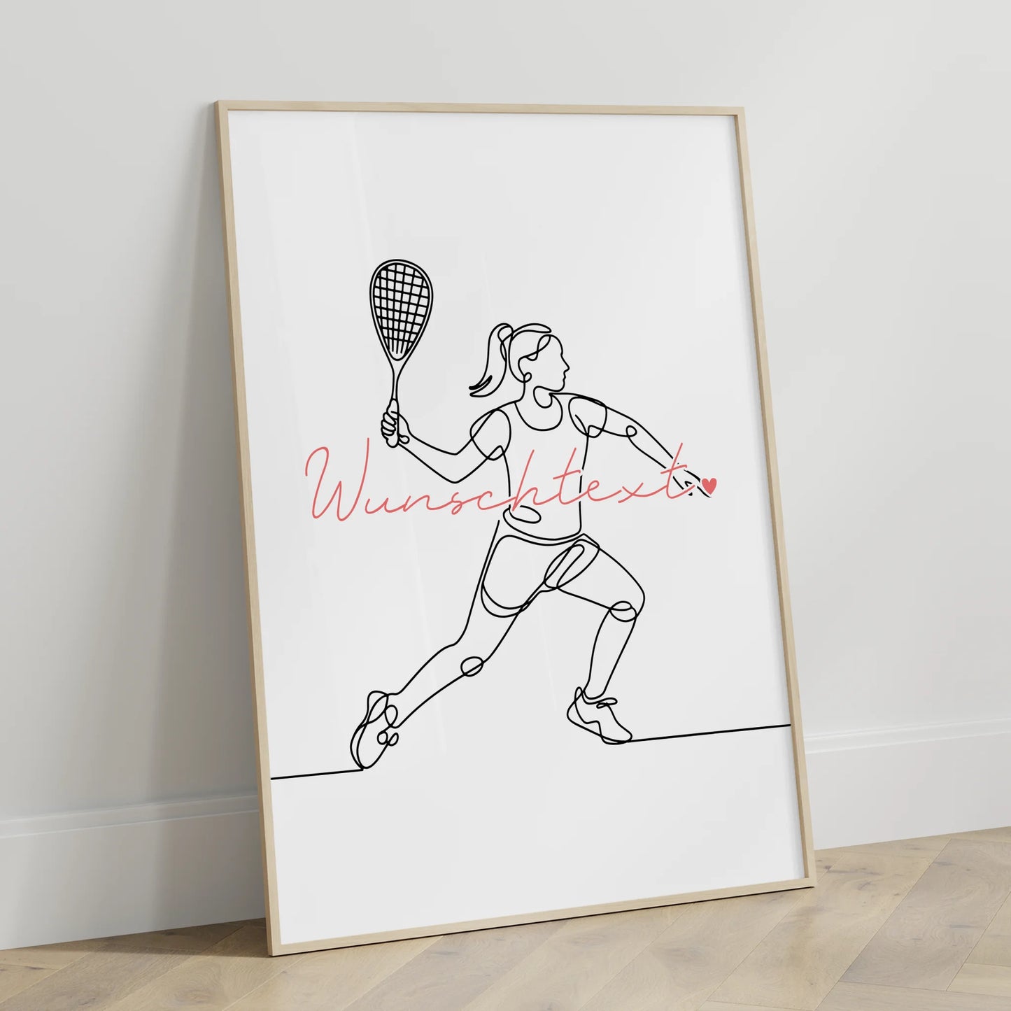 Lineart Poster Personalisiert Squash Geschenk Tochter & Schwester für Squashspieler Squashspielerin squash