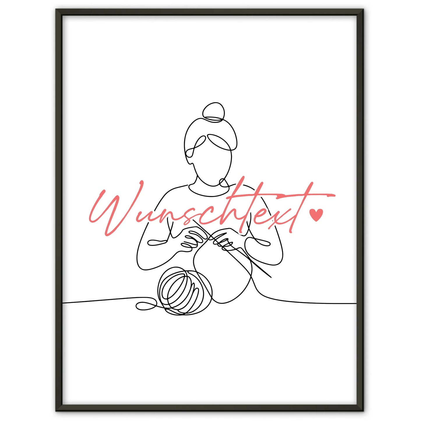 Lineart Poster Stricken Geschenk Tochter & Schwester für Stricker Strickerin knitting