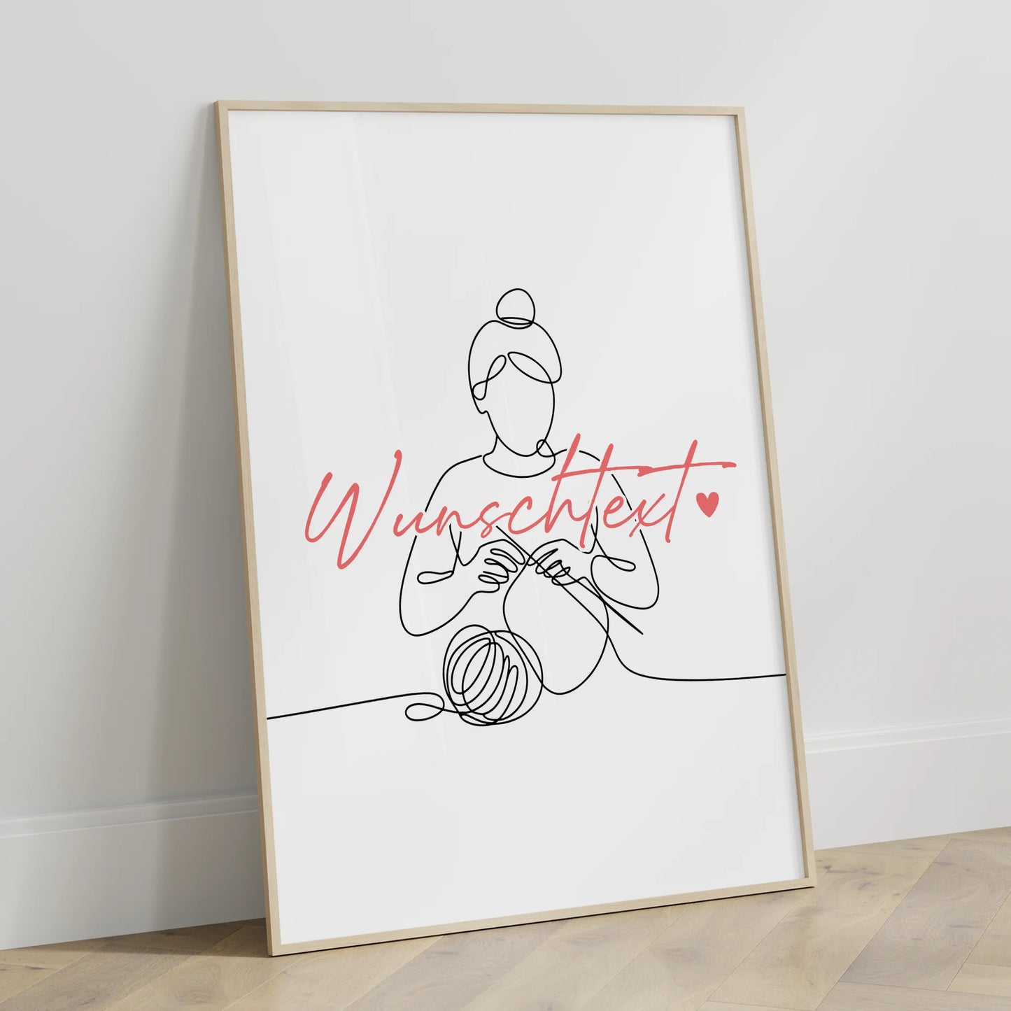 Lineart Poster Stricken Geschenk Tochter & Schwester für Stricker Strickerin knitting