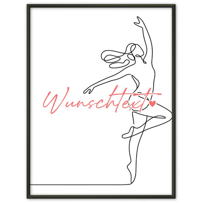 Lineart Poster Personalisiert Tanzen Geschenk Tochter & Schwester für Tänzer Tänzerin Dance