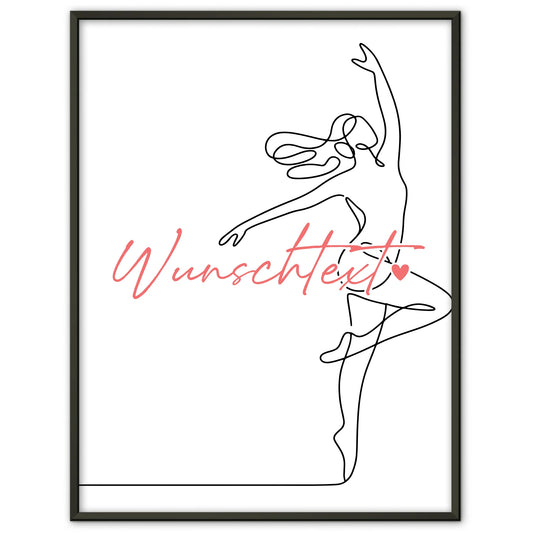Lineart Poster Personalisiert Tanzen Geschenk Tochter & Schwester für Tänzer Tänzerin Dance