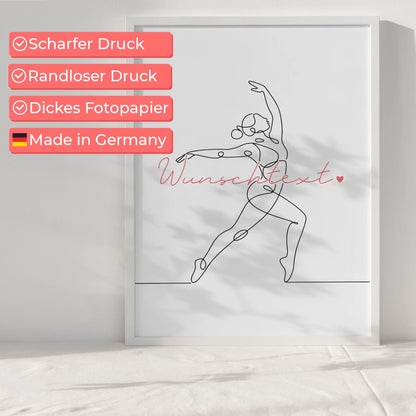 Lineart Poster Tanzsport Geschenk Tochter & Schwester für Tanzsportler Tanzsportlerin Dance sport