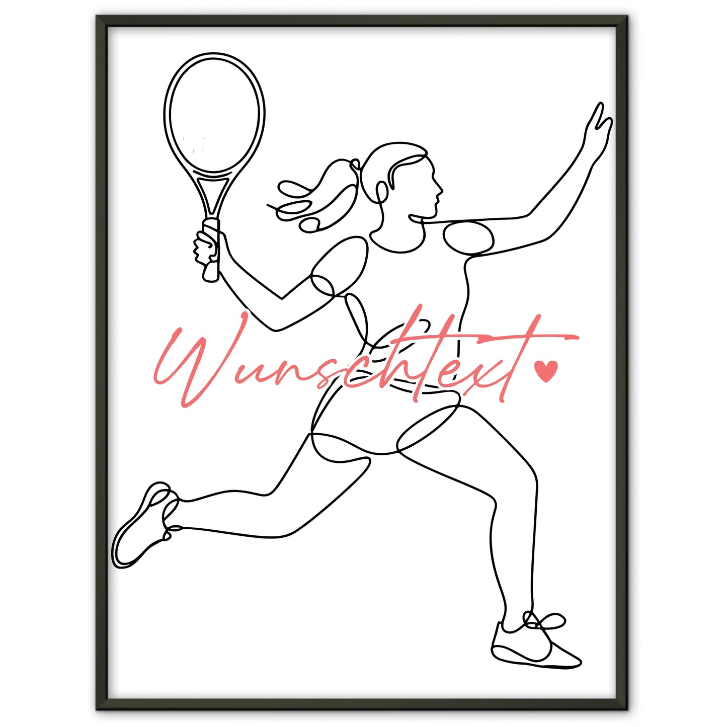 Personalisiertes Poster Lineart Tennis Geschenk Tochter & Schwester für Tennisspieler Tennisspielerin tennis