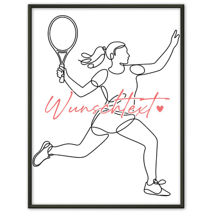 Personalisiertes Poster Lineart Tennis Geschenk Tochter & Schwester für Tennisspieler Tennisspielerin tennis