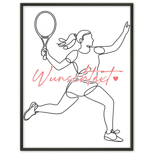 Personalisiertes Poster Lineart Tennis Geschenk Tochter & Schwester für Tennisspieler Tennisspielerin tennis