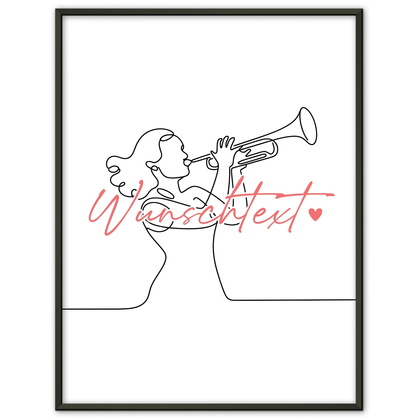 Lineart Poster Trompete Geschenk Tochter & Schwester für Trompeter Trompeterin trumpet