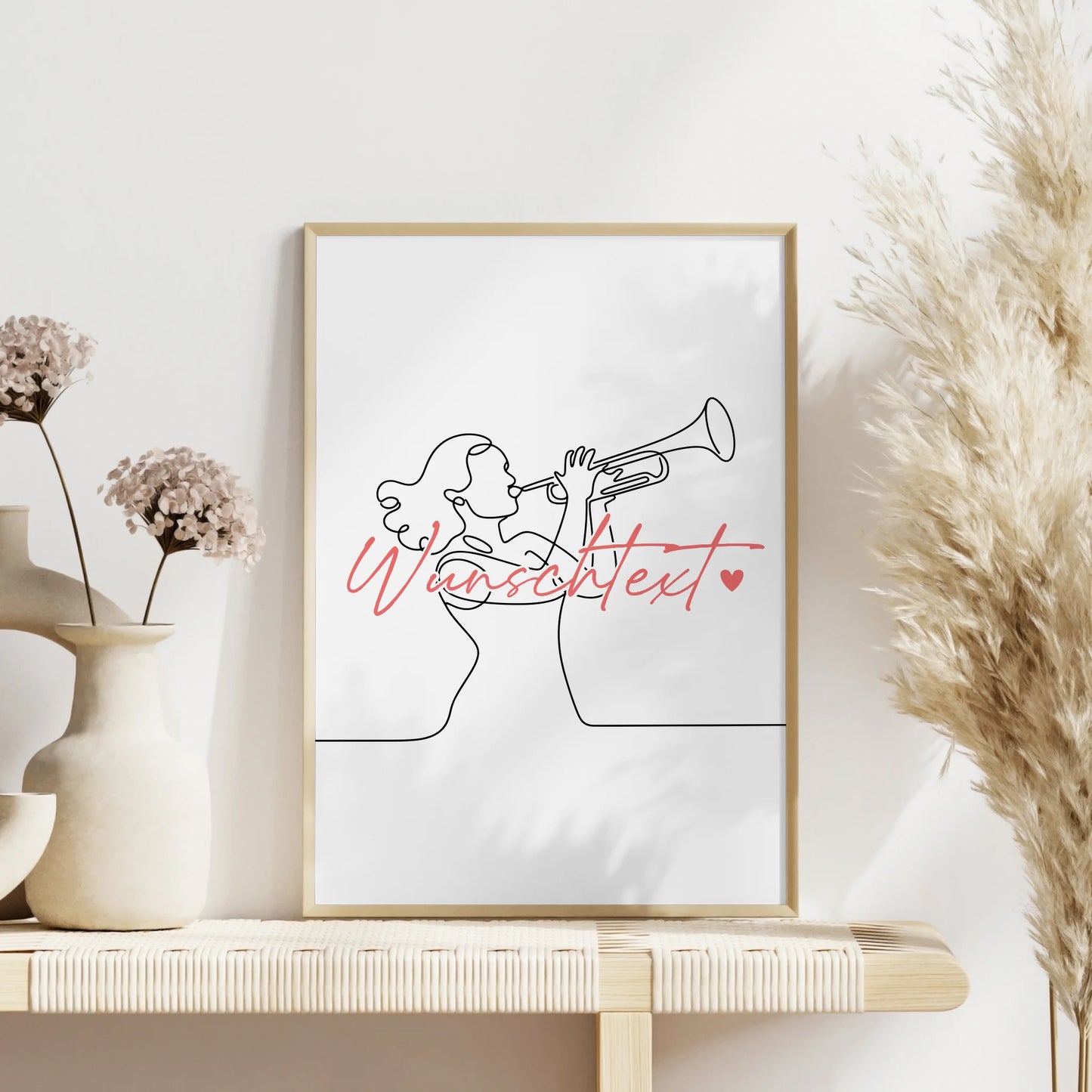 Lineart Poster Trompete Geschenk Tochter & Schwester für Trompeter Trompeterin trumpet