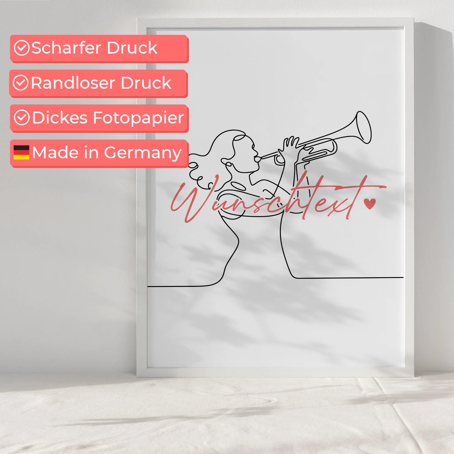 Lineart Poster Trompete Geschenk Tochter & Schwester für Trompeter Trompeterin trumpet