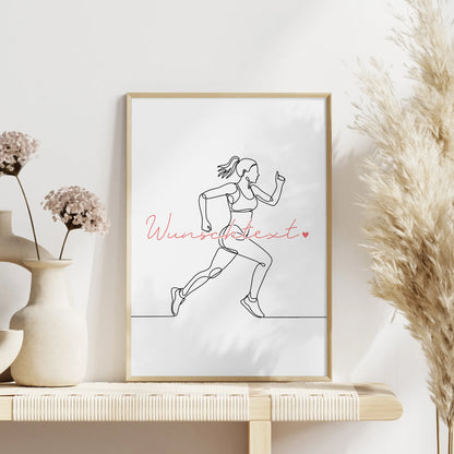 Personalisiertes Poster Lineart Ultramarathon Geschenk Tochter & Schwester für Ultramarathonläufer Ultramarathonläuferin Ultra marathon