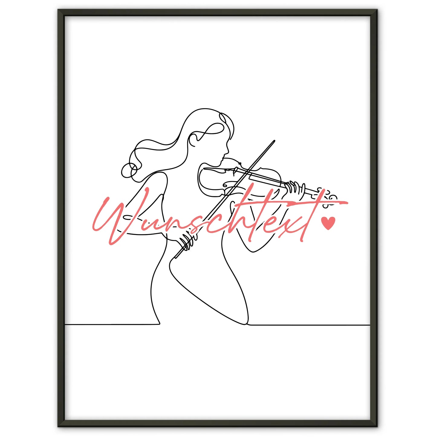 Lineart Poster Personalisiert Violine Geschenk Tochter & Schwester für Violinist Violinistin violin