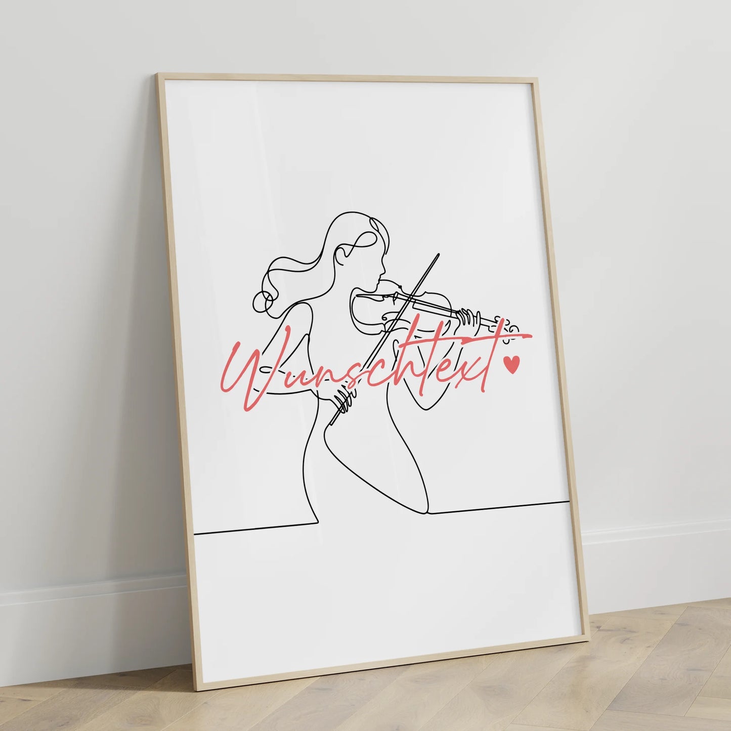 Lineart Poster Personalisiert Violine Geschenk Tochter & Schwester für Violinist Violinistin violin
