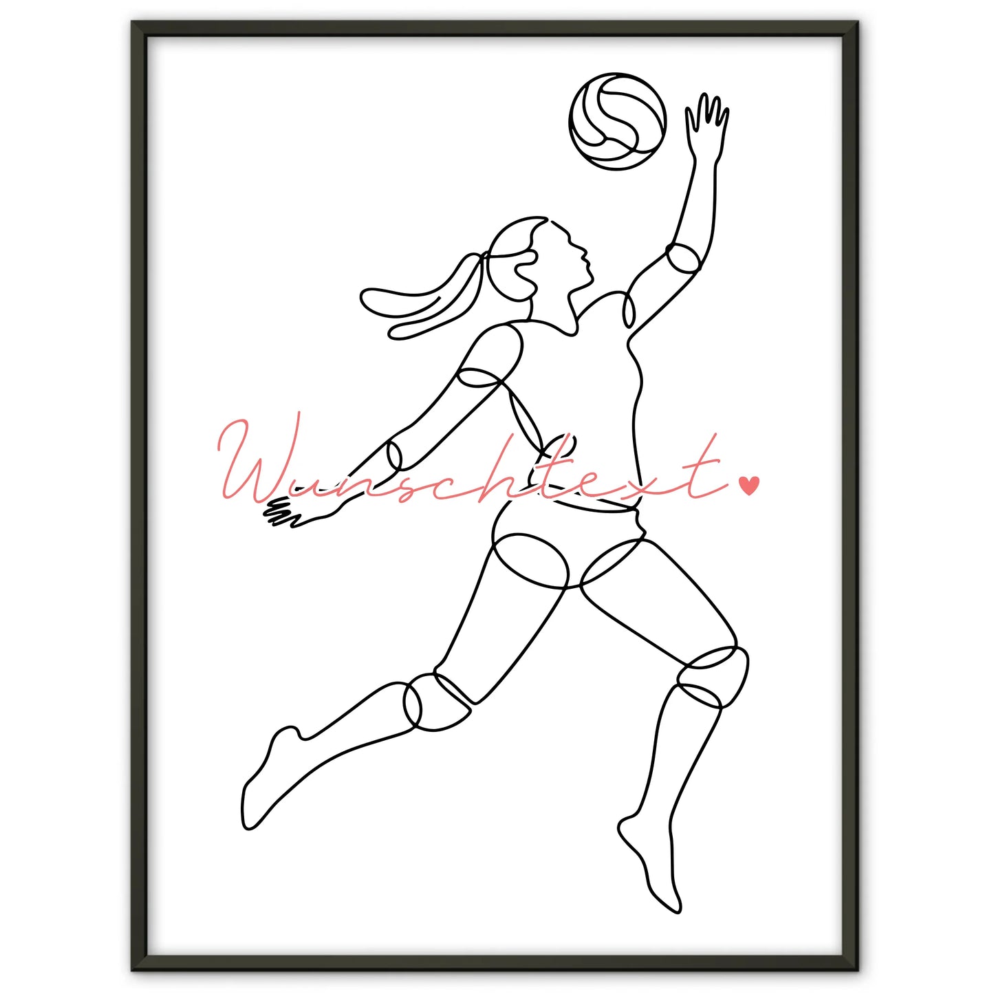 Lineart Poster Volleyball Geschenk Tochter & Schwester für Volleyballer Volleyballerin volleyball