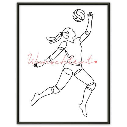 Lineart Poster Volleyball Geschenk Tochter & Schwester für Volleyballer Volleyballerin volleyball