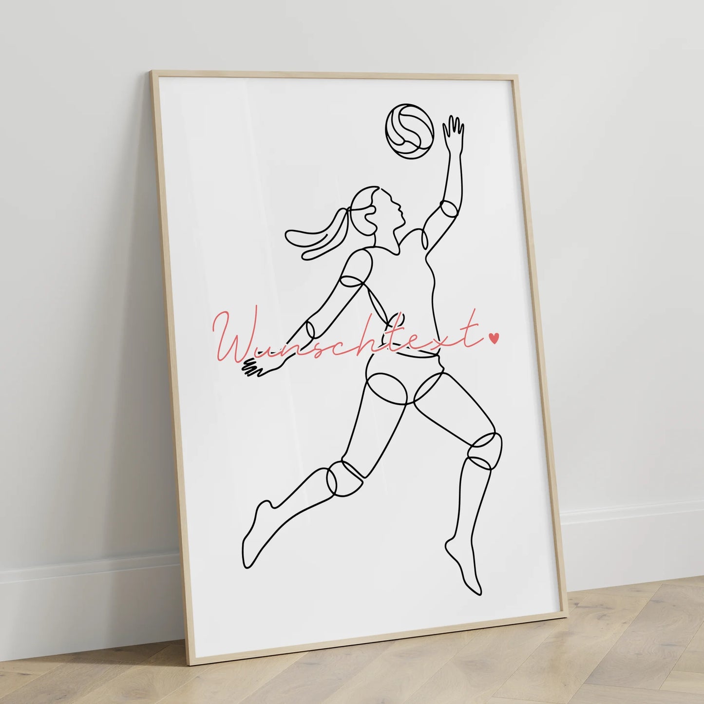 Lineart Poster Volleyball Geschenk Tochter & Schwester für Volleyballer Volleyballerin volleyball