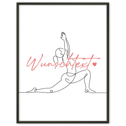Lineart Poster Personalisiert Yoga Geschenk Tochter & Schwester für Yogi Yogini yoga