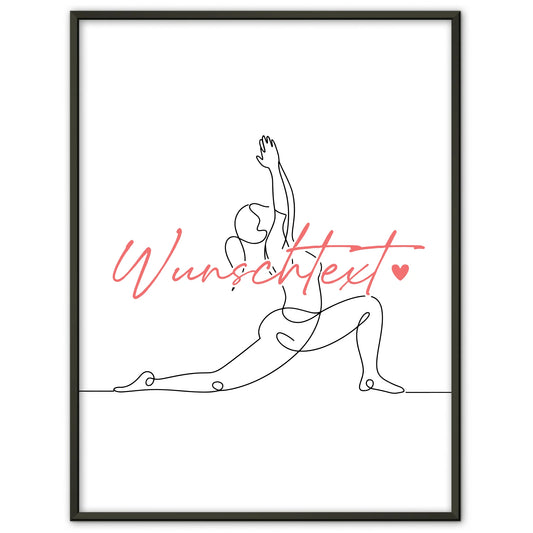Lineart Poster Personalisiert Yoga Geschenk Tochter & Schwester für Yogi Yogini yoga