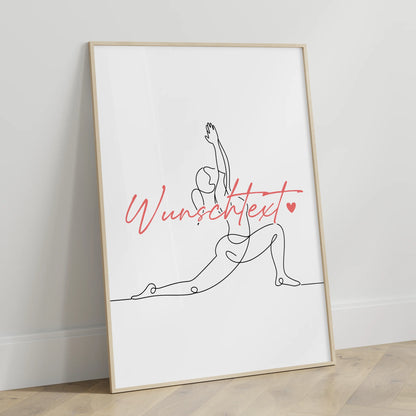 Lineart Poster Personalisiert Yoga Geschenk Tochter & Schwester für Yogi Yogini yoga