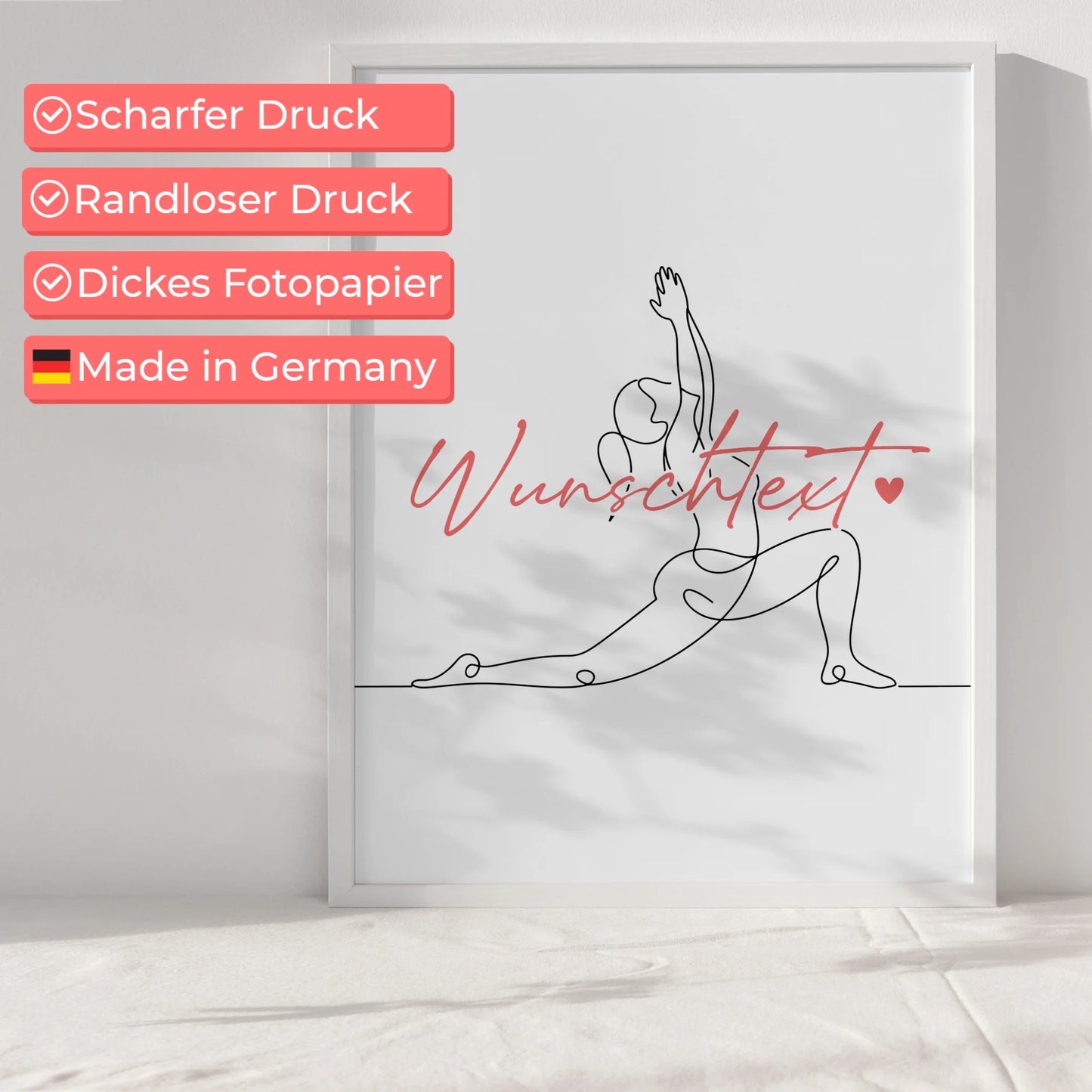 Lineart Poster Personalisiert Yoga Geschenk Tochter & Schwester für Yogi Yogini yoga