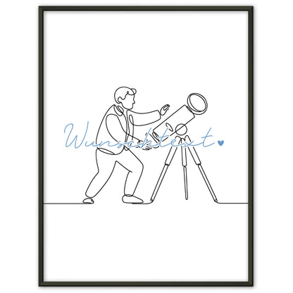 Lineart Poster Astronomie Geschenk Sohn & Bruder für Astronom Astronomin astronomy